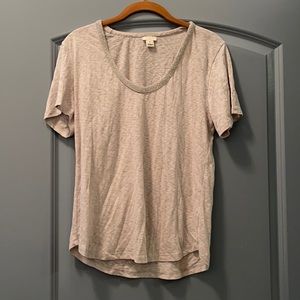 J crew gray with silver beading t shirt medium